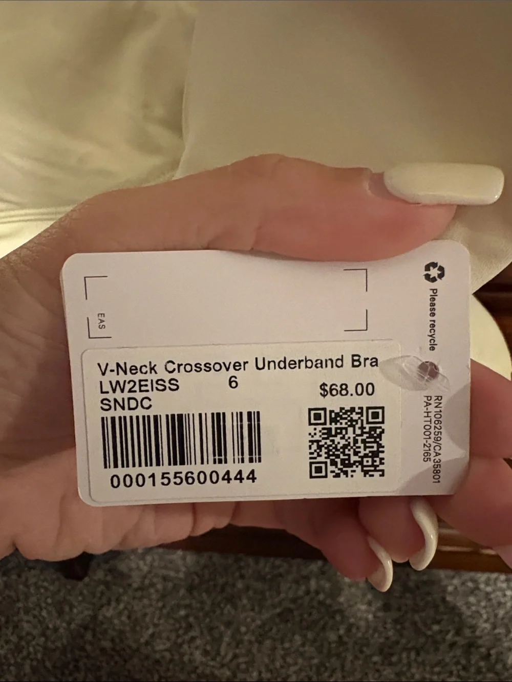Lululemon V-Neck Crossover Underband Bra